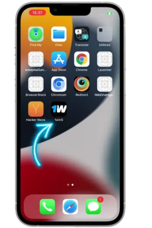 1Win iPhone əsas ekran girişi