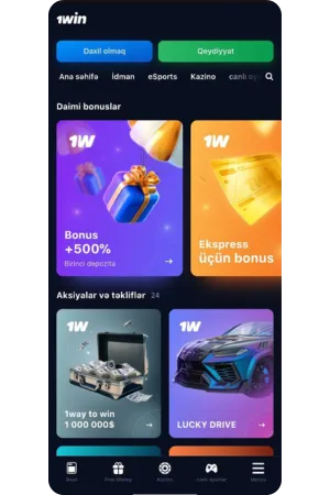 1win azerbaycan yukle interfeys görünüşü